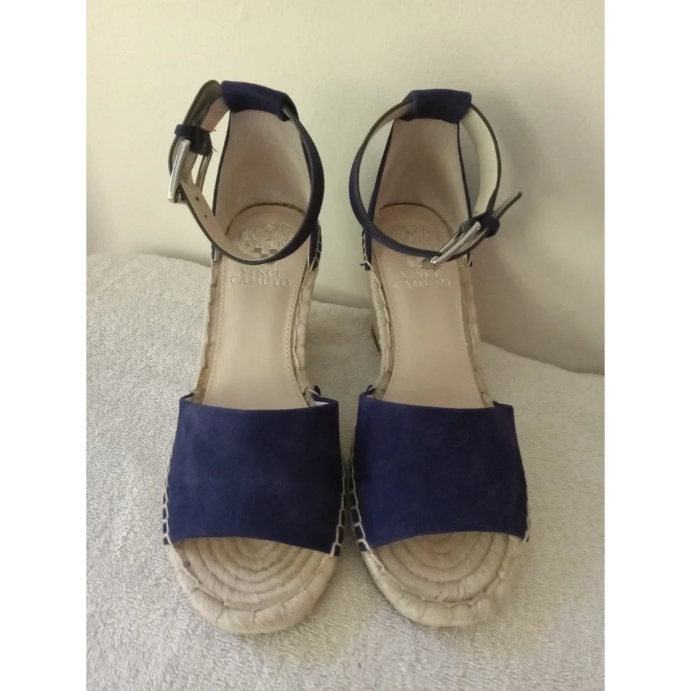 Vince Camuto Blue Suede Wedge Espadrille 